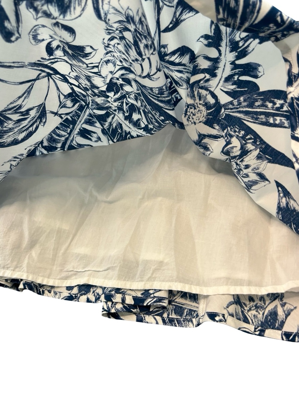 NWT Abercrombie Poplin Floral Mini Dress Blue White Puff Sleeve Cottagecore XL - Picture 5 of 10